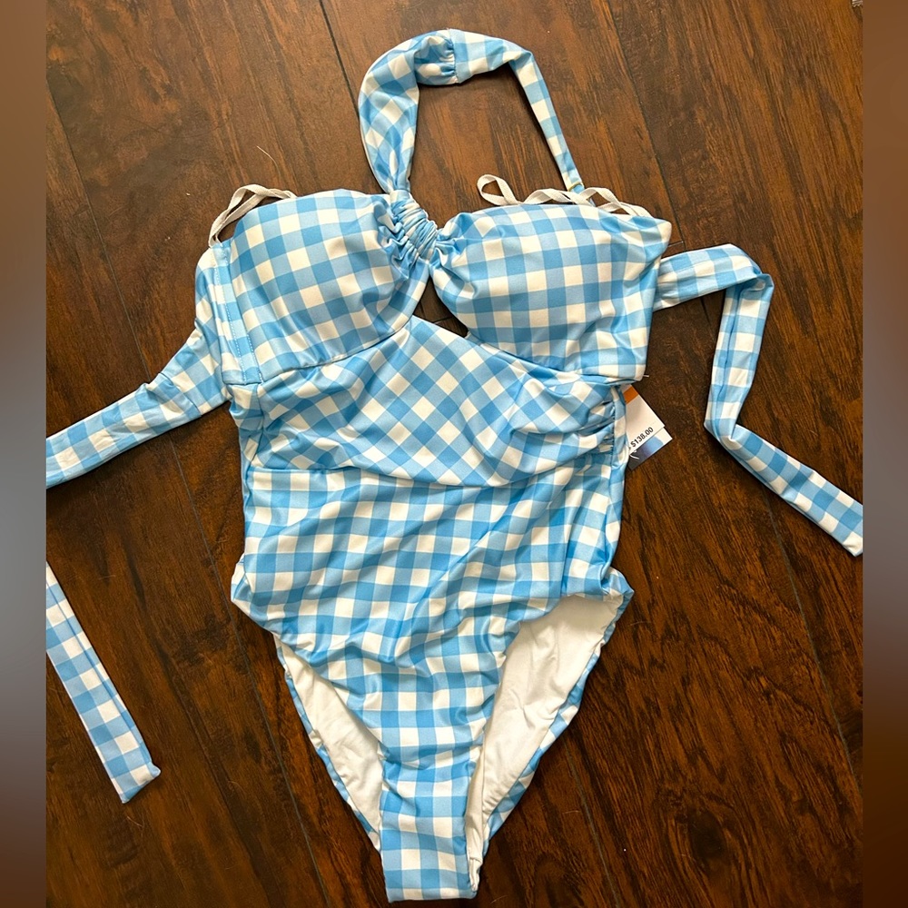 Gingham blue one-piece swimsuit NWT and never worn! Isabella rose-designer